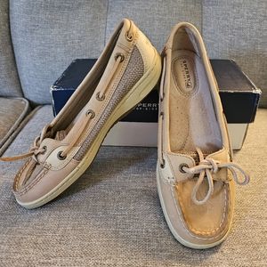 Sperry Women's Top-Sider Angelfish Linen/Oat Boat Shoes Size 6.5 in Box Brown